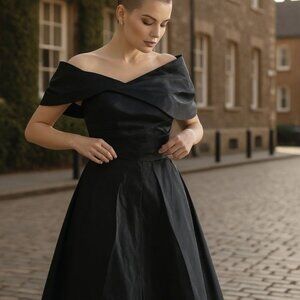 Elegant Asymmetrical Black Dress